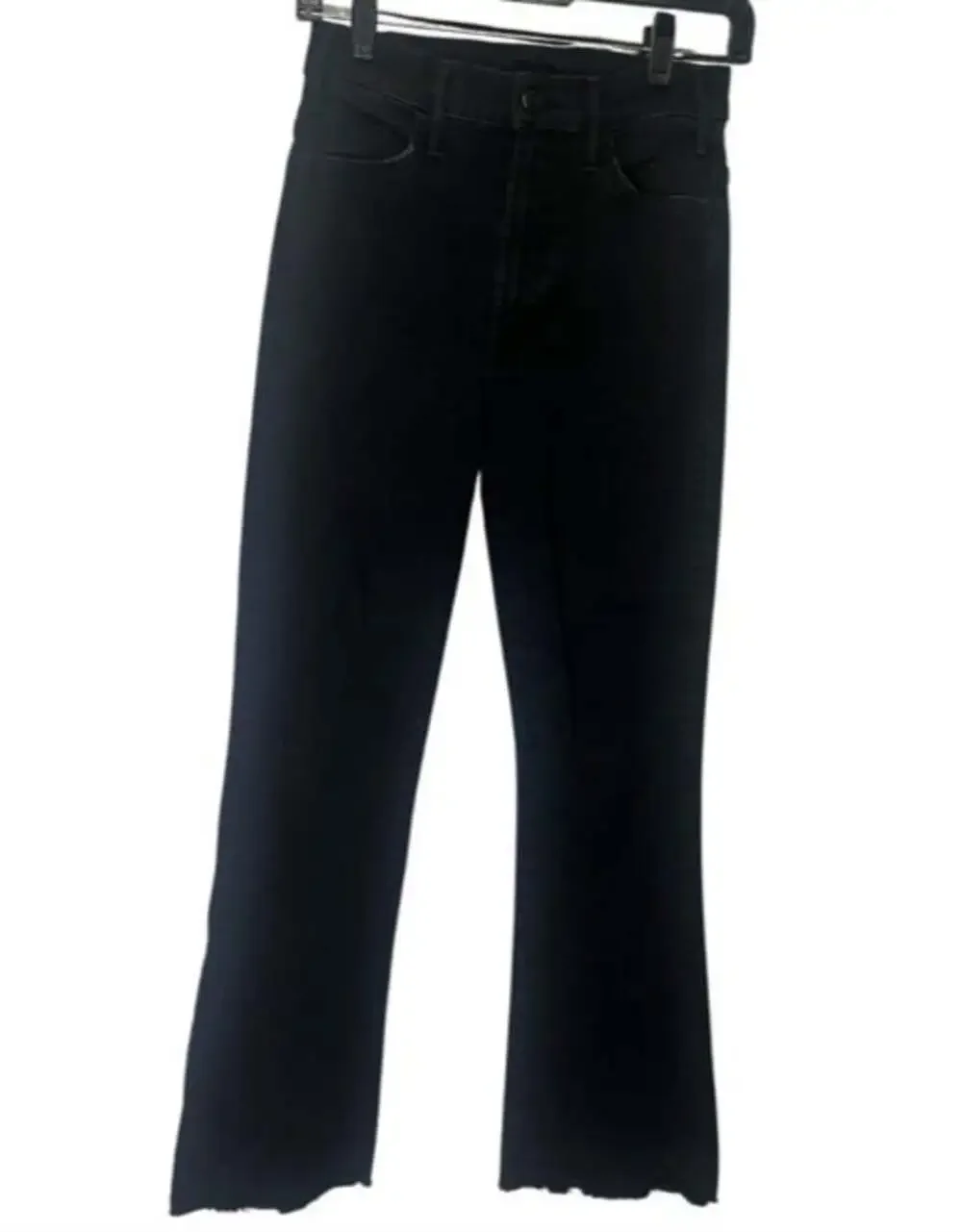 MOTHER THE HUSTLER HIGH WAIST ANKLE FRAY JEANS NOT GUILTY SIZE 26 Designer Black